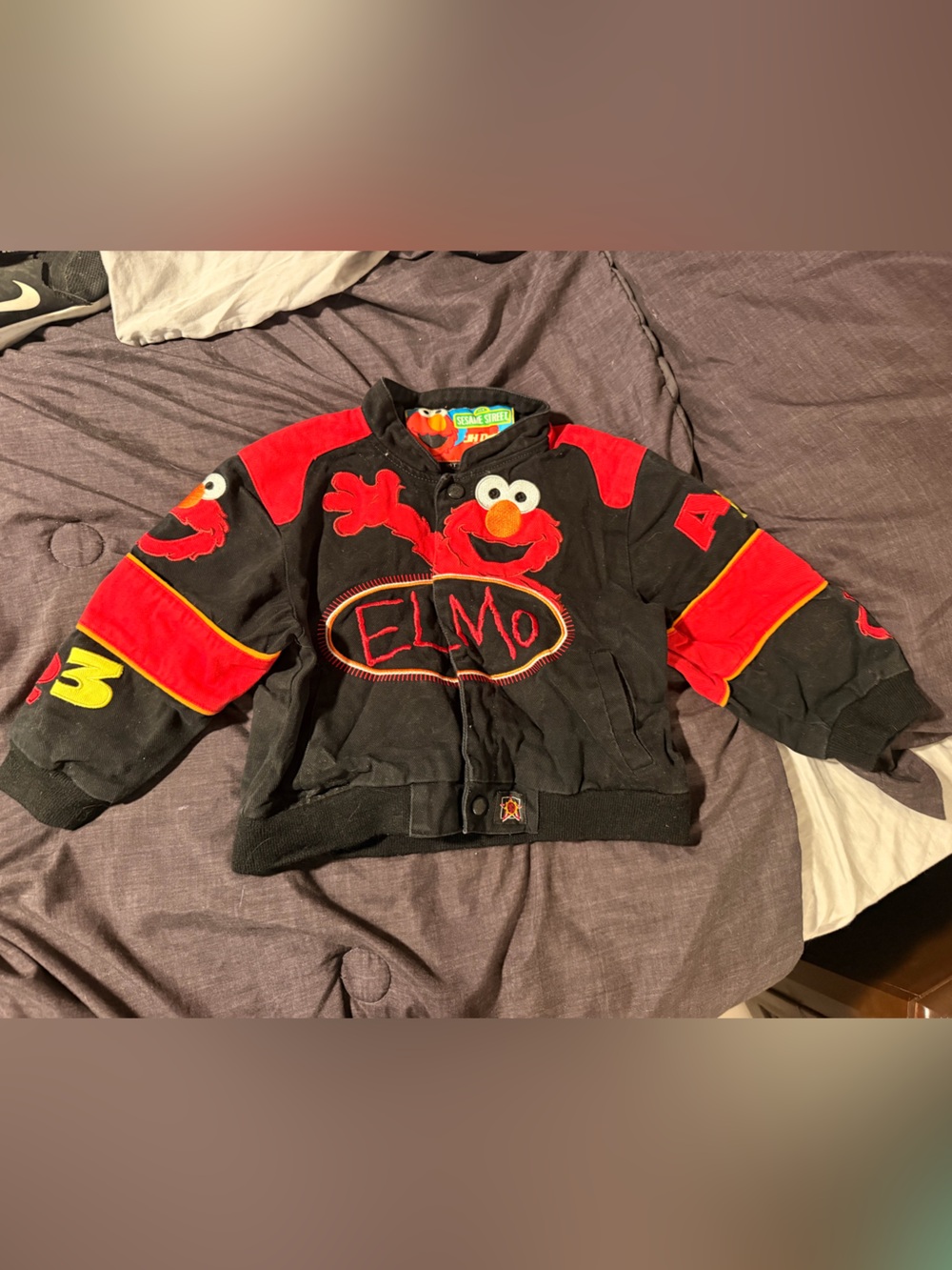 Sesame Street Elmo Black Red Kids Jacket